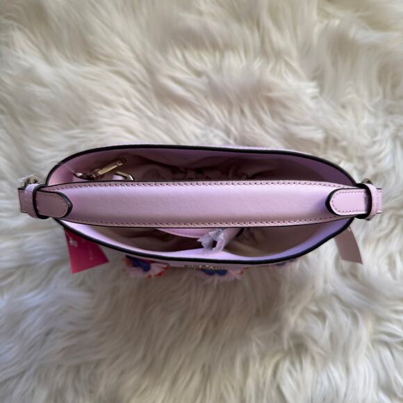 NEW Kate Spade NY Pippa Flock Party Parrot Pink Small Bucket Crossbody Bag - Picture 9 of 12